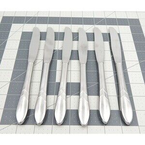 Oneida DEBONAIR Stainless 6 Dinner Knives Oneidacraft Deluxe Flatware 8 1/2 Inch
